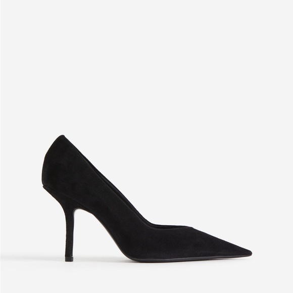 Elegant Black pointy Women's Heels Suede - Picture 7 of 9